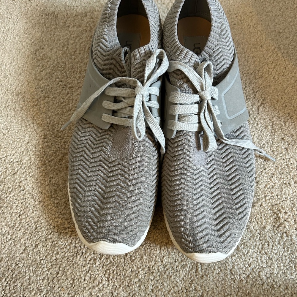 UGG women’s Gray Sneakers with Textured Knit Upper